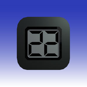 3D image of a digital thermometer on a blue background.