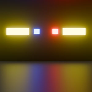 3D image of polics car lights on a black background.